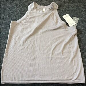 Athleta Light Gray Ribbed Tank Top